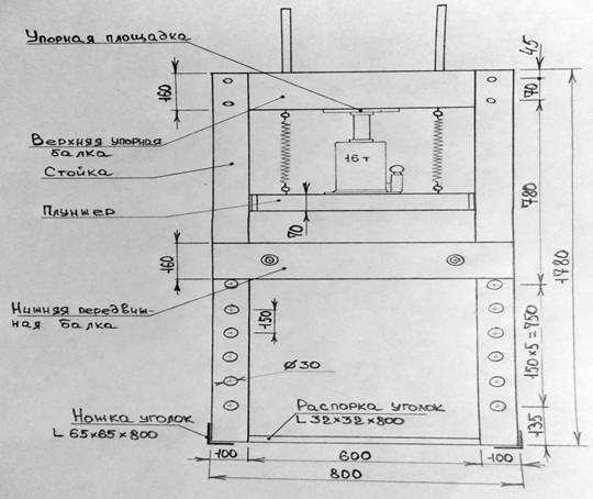 Пресс своими руками для гаража: технология сборки из домкрата по шагам, видео