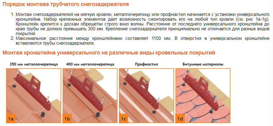 Как установить снегозадержатели на мягкую кровлю