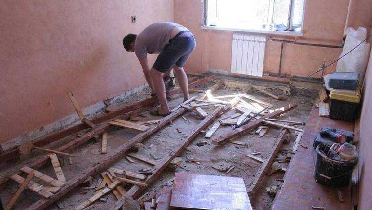 Демонтаж деревянного пола своими руками